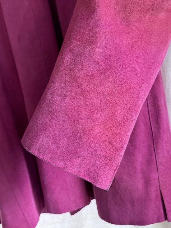 Valerie Stevens Woman Pink Suede Leather Shirt Jacket 2X - Picture 9 of 10
